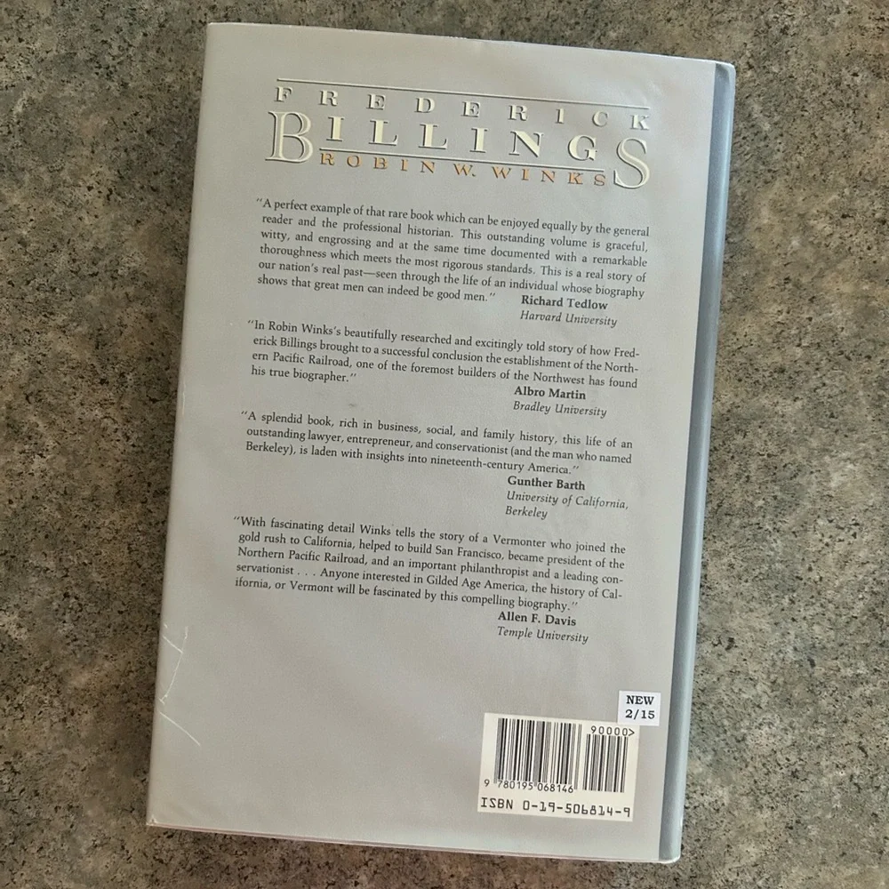 📕 Frederick Billings: A Life, 1st Edition [Robin W. Winks], Western Decor Book